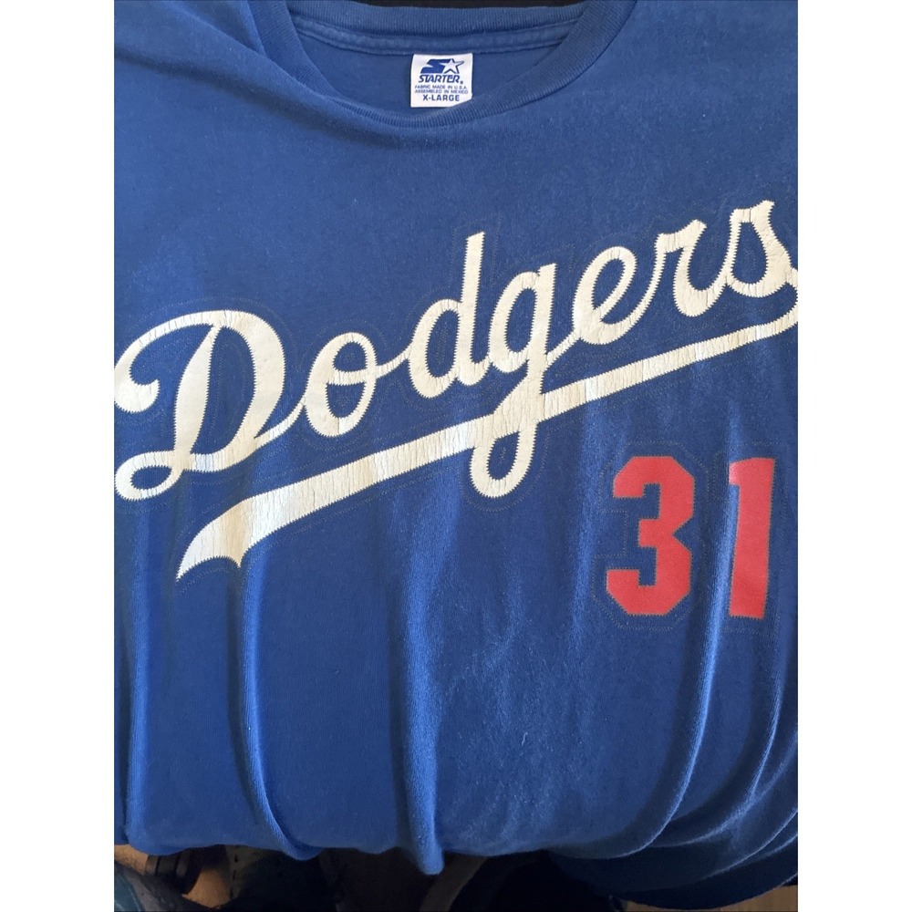 Vintage Starter Mike Piazza Shirt 90s Single Stitch 31 XL Fade 004